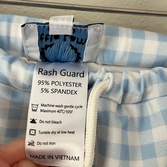 Little Lamb & Co. Blue/White Checkered Euro Style Swim Trunks Size 4T - Picture 4 of 12